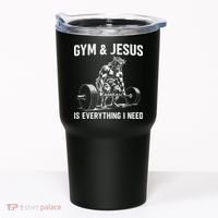 Gym And Jesus Christian Weight Lifting Tumbler thumb 0