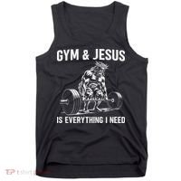 Gym And Jesus Christian Weight Lifting Tank Top thumb 0