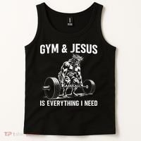 Gym And Jesus Christian Weight Lifting Tank Top thumb 2