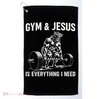 Gym And Jesus Christian Weight Lifting Golf Towel thumb 0