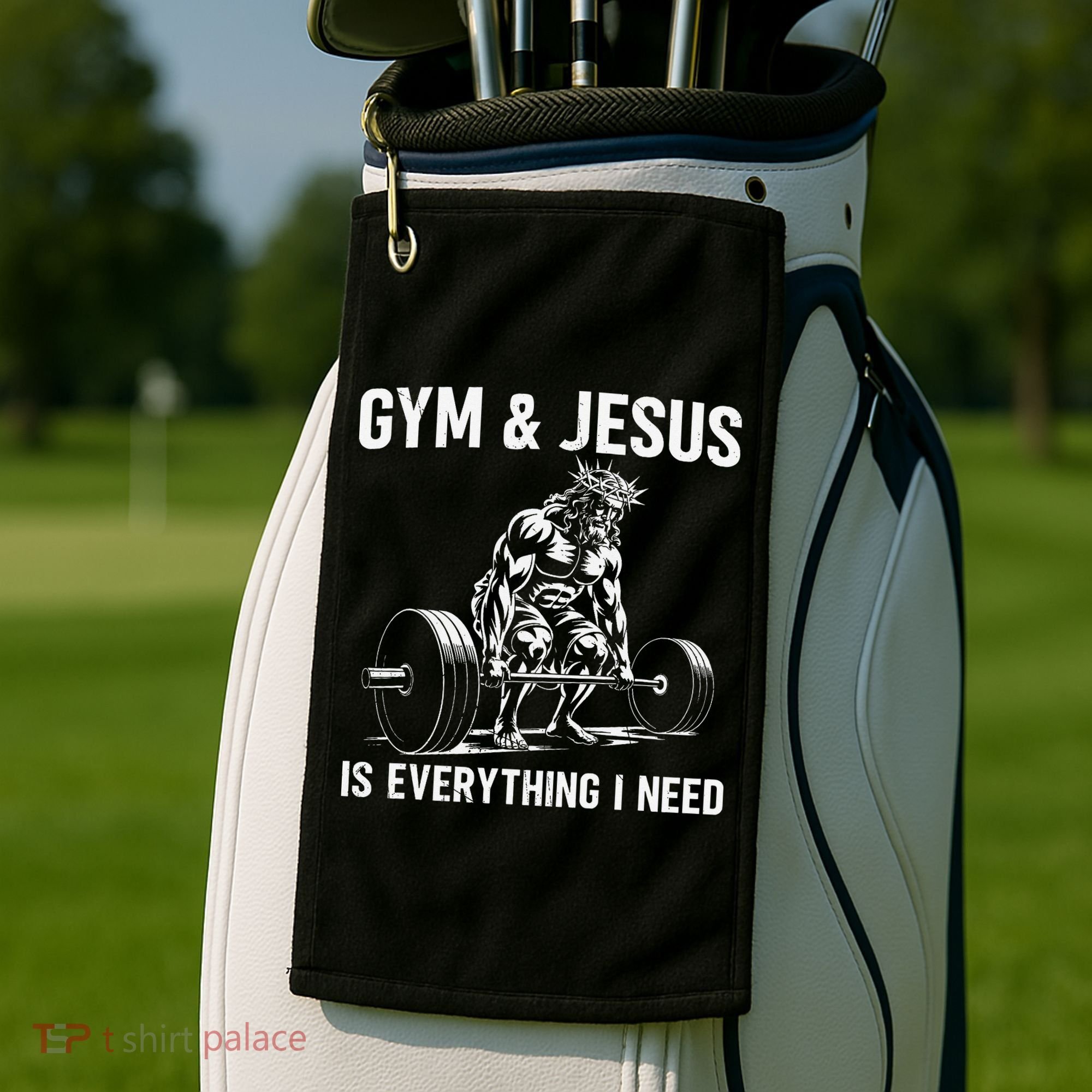 Gym And Jesus Christian Weight Lifting Golf Towel