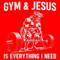 Gym And Jesus Christian Weight Lifting Santa Hat thumb 1