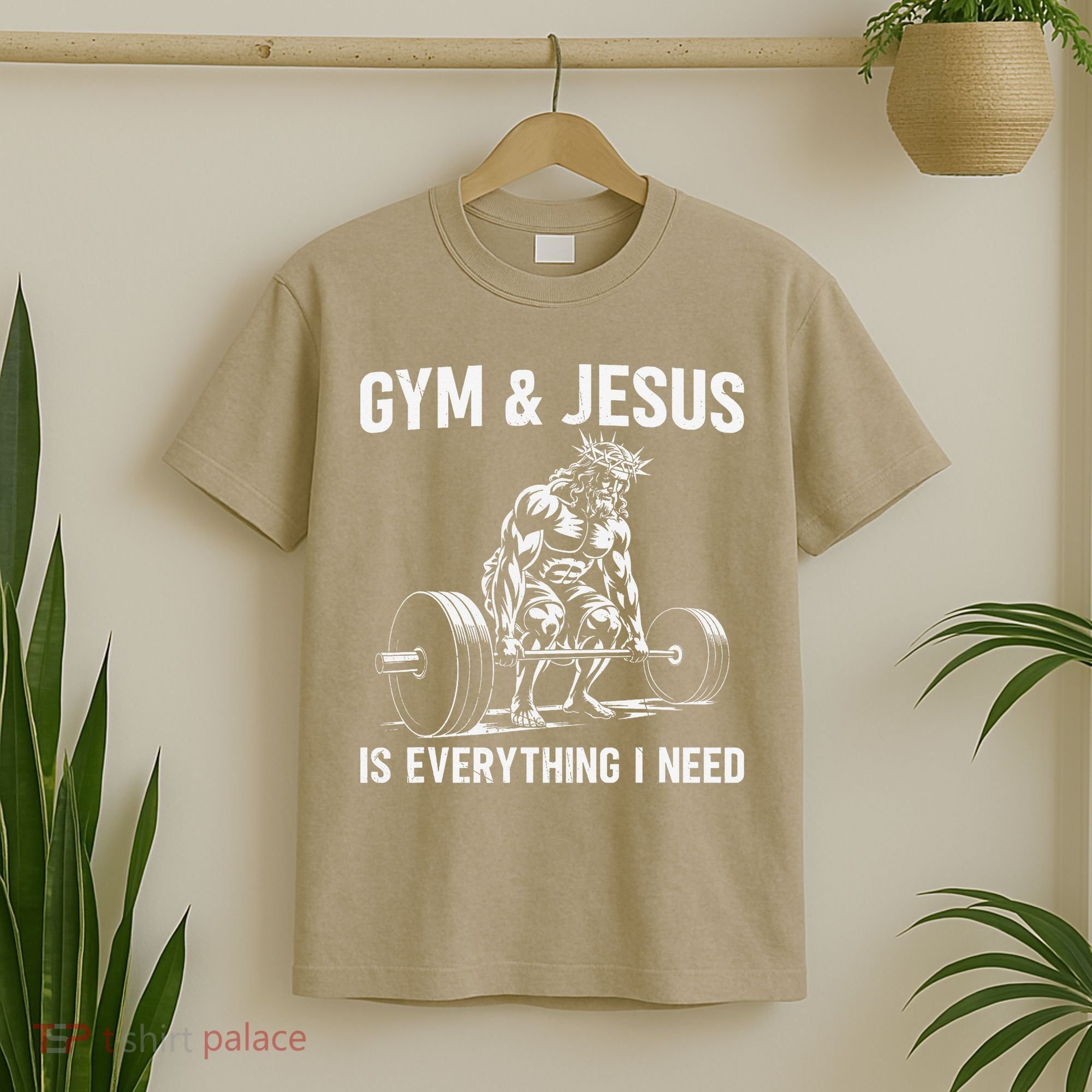 Gym And Jesus Christian Weight Lifting T-Shirt