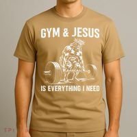 Gym And Jesus Christian Weight Lifting T-Shirt thumb 3