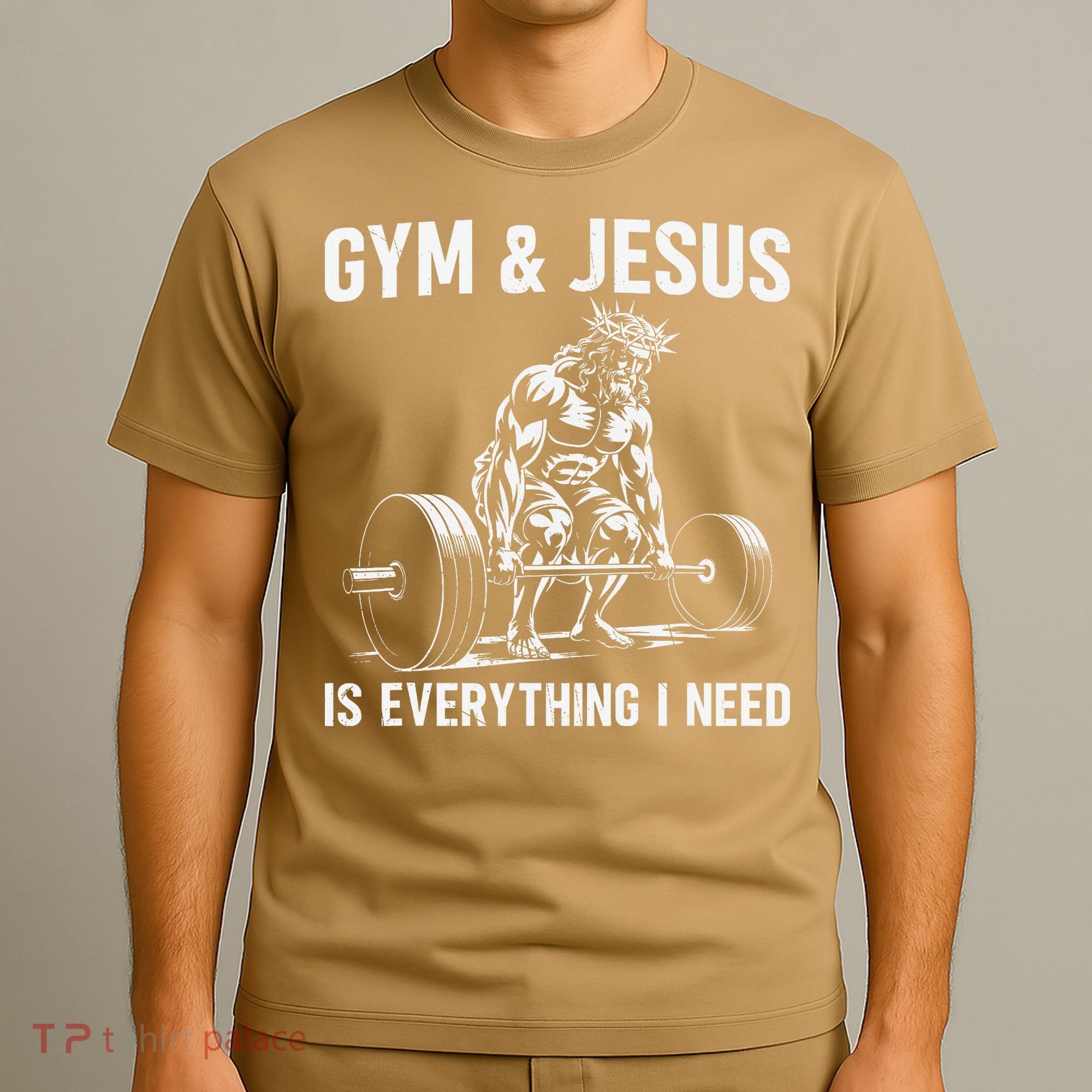 Gym And Jesus Christian Weight Lifting T-Shirt