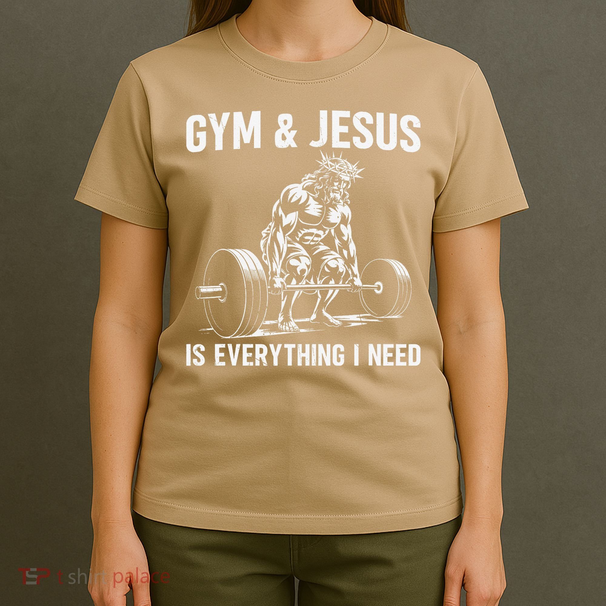 Gym And Jesus Christian Weight Lifting T-Shirt