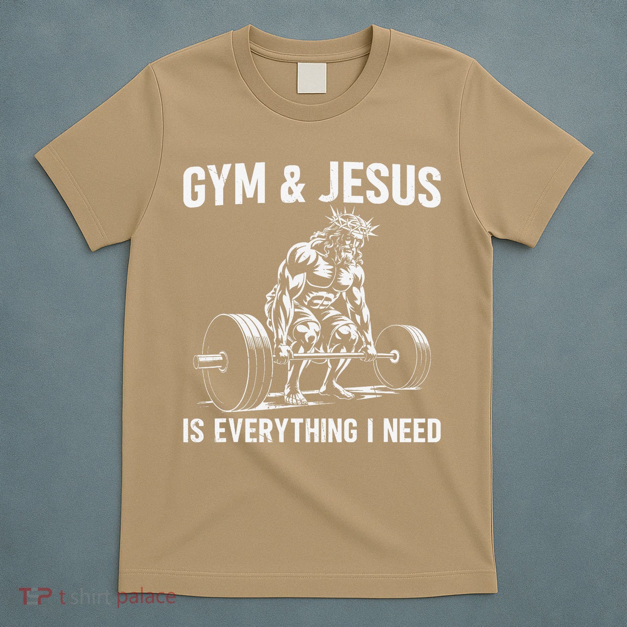 Gym And Jesus Christian Weight Lifting T-Shirt