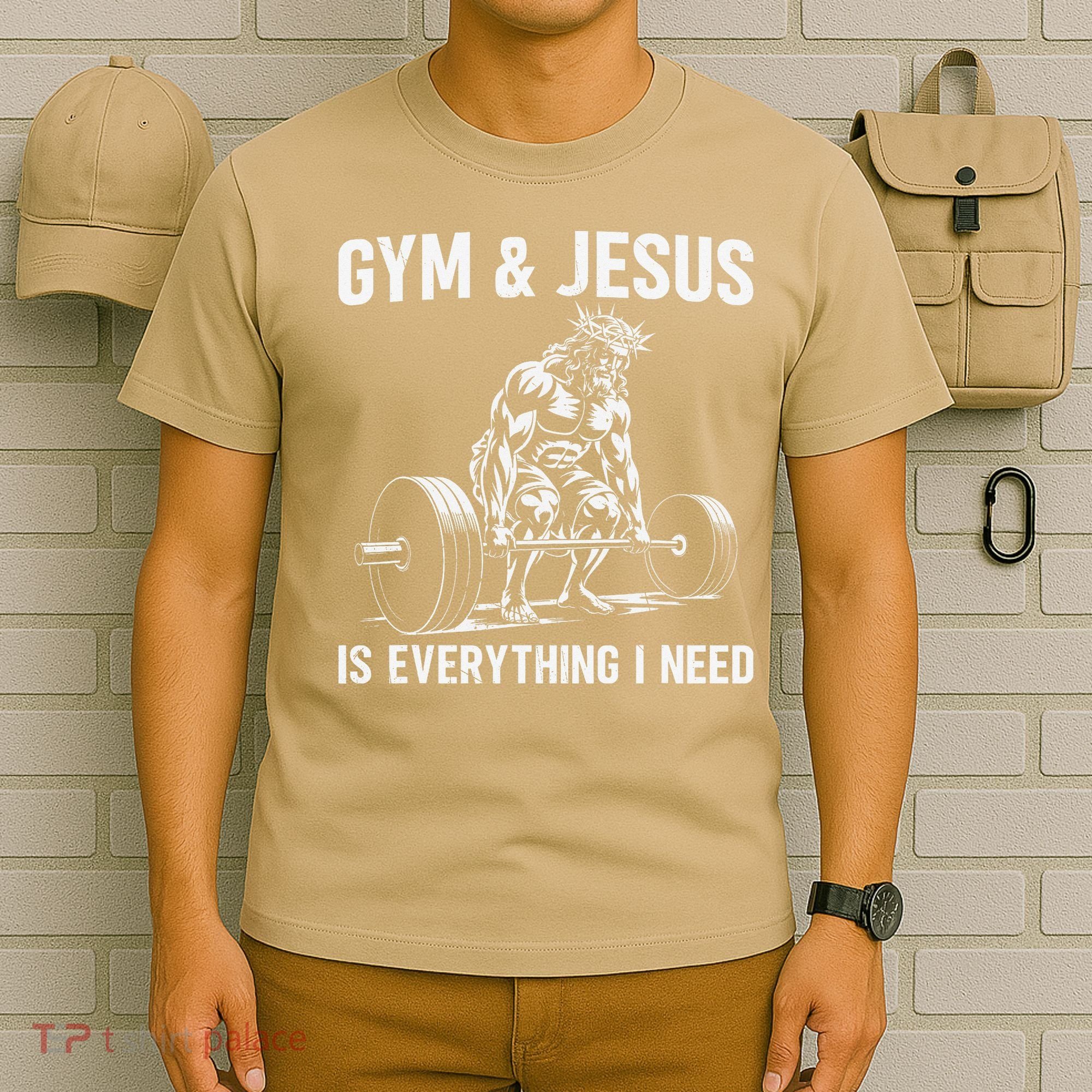 Gym And Jesus Christian Weight Lifting T-Shirt