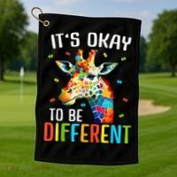 Giraffe Acceptance kid boy girl Its Ok To Be Different Golf Towel thumb 1