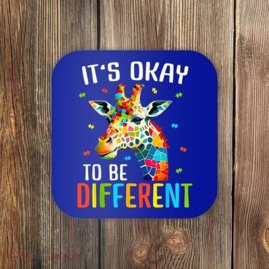 Giraffe Acceptance kid boy girl Its Ok To Be Different Coaster