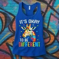 Giraffe Acceptance kid boy girl Its Ok To Be Different Women's Tank Top thumb 3