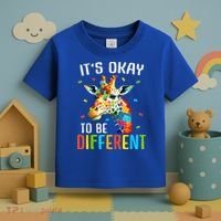 Giraffe Acceptance kid boy girl Its Ok To Be Different Toddler T-Shirt thumb 3