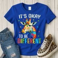 Giraffe Acceptance kid boy girl Its Ok To Be Different Women's T-Shirt thumb 3