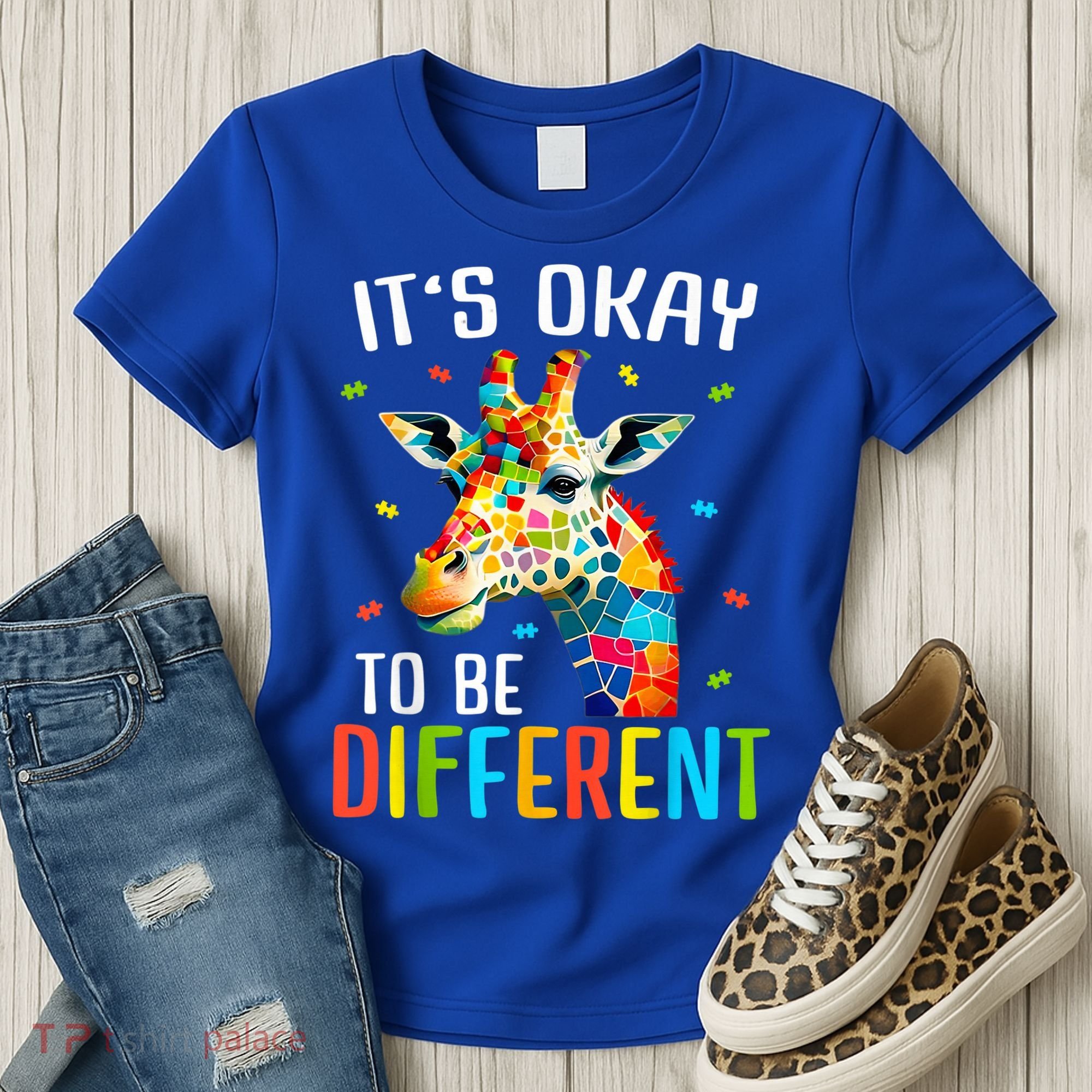 Giraffe Acceptance kid boy girl Its Ok To Be Different Women's T-Shirt