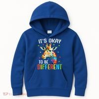 Giraffe Acceptance kid boy girl Its Ok To Be Different Kids Hoodie thumb 0