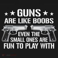 Guns Are Like Boobs Funny Gun Titties Joke Pistol Bucket Hat thumb 4