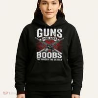 Guns Are Like Boobs Bigger Funny Gun Joke Hoodie thumb 5