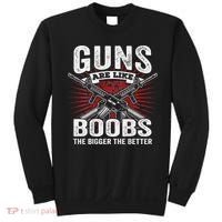 Guns Are Like Boobs Bigger Funny Gun Joke Sweatshirt thumb 0