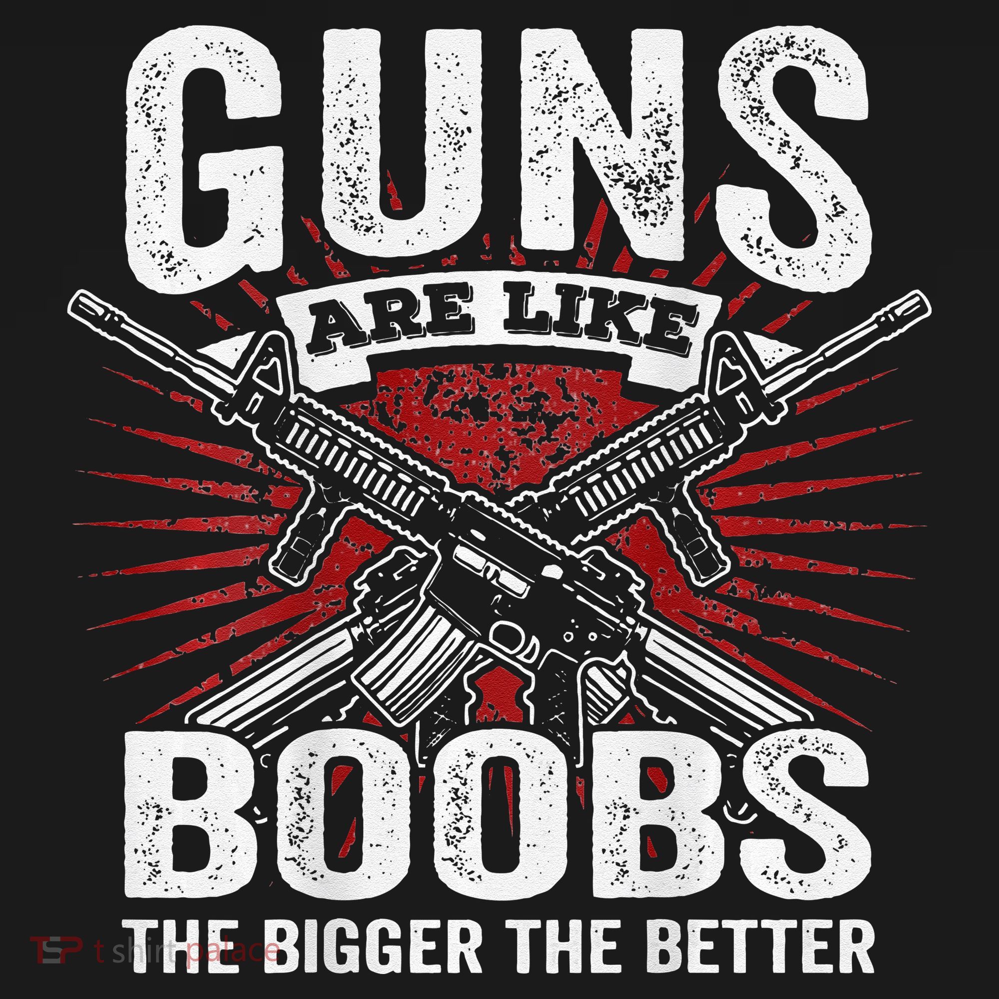 Guns Are Like Boobs Bigger Funny Gun Joke Women's Hoodie