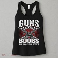 Guns Are Like Boobs Bigger Funny Gun Joke Women's Tank Top thumb 3