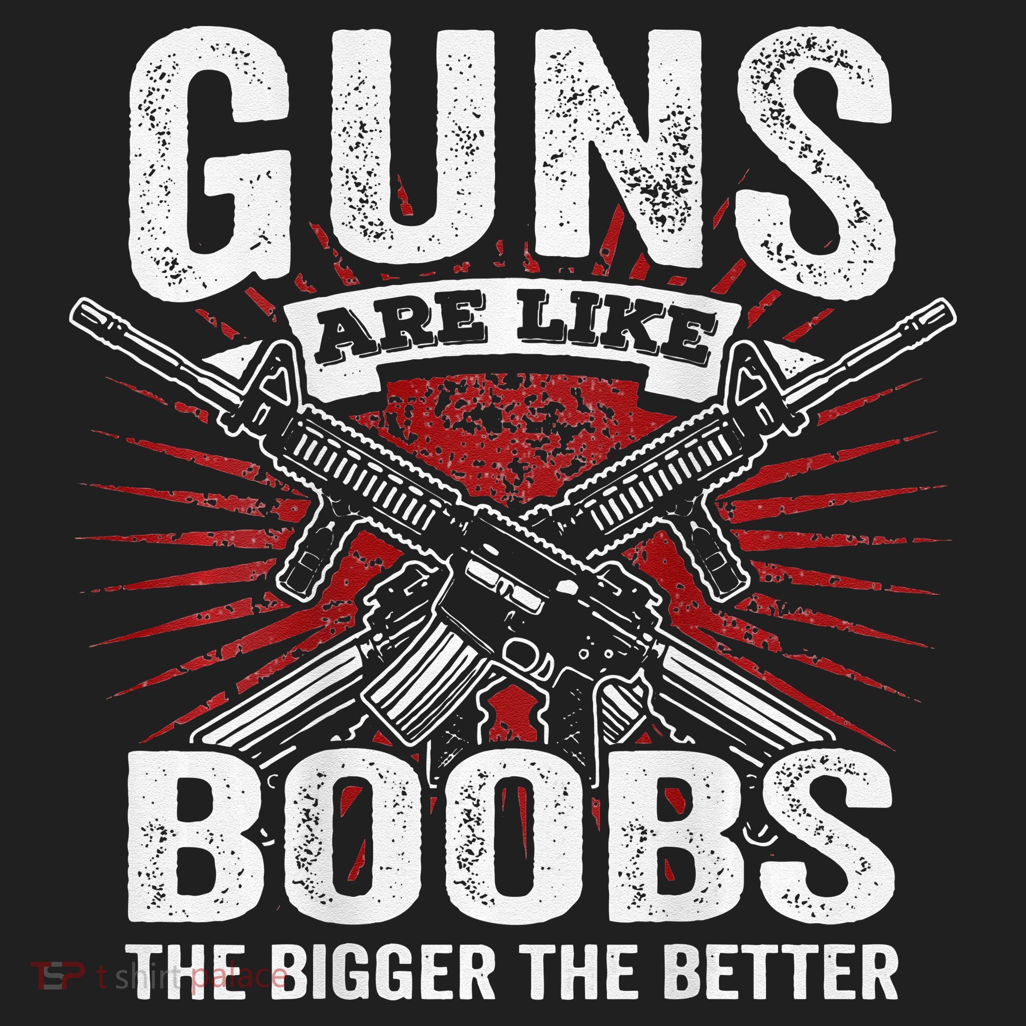 Guns Are Like Boobs Bigger Funny Gun Joke Golf Towel