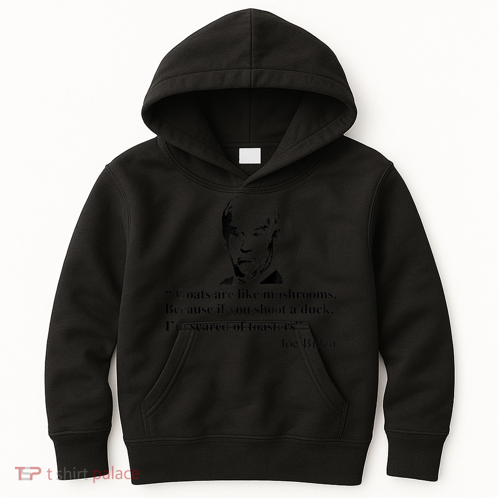 Goats Are Like Mushrooms Funny Joe Biden Quote Kids Hoodie
