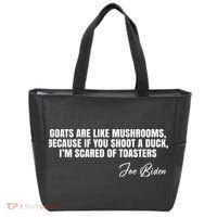 Goats Are Like Mushrooms Funny Joe Biden Quote Tote Bag thumb 0