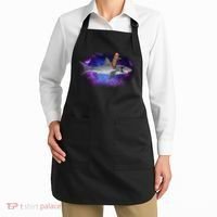 Galaxy Cat Riding Shark Apron thumb 2