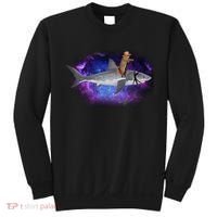 Galaxy Cat Riding Shark Sweatshirt thumb 0
