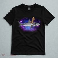 Galaxy Cat Riding Shark T-Shirt thumb 5