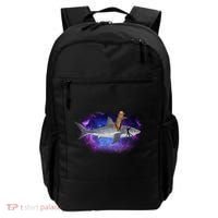 Galaxy Cat Riding Shark Backpack thumb 0
