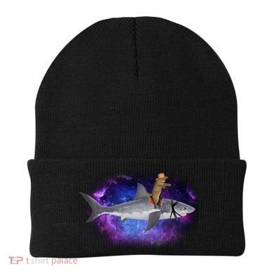 Galaxy Cat Riding Shark Beanie