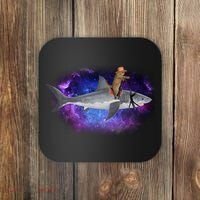 Galaxy Cat Riding Shark Coaster thumb 0