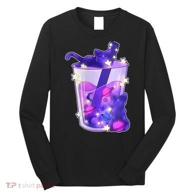 Galaxy Cats Boba Tea Long Sleeve Shirt