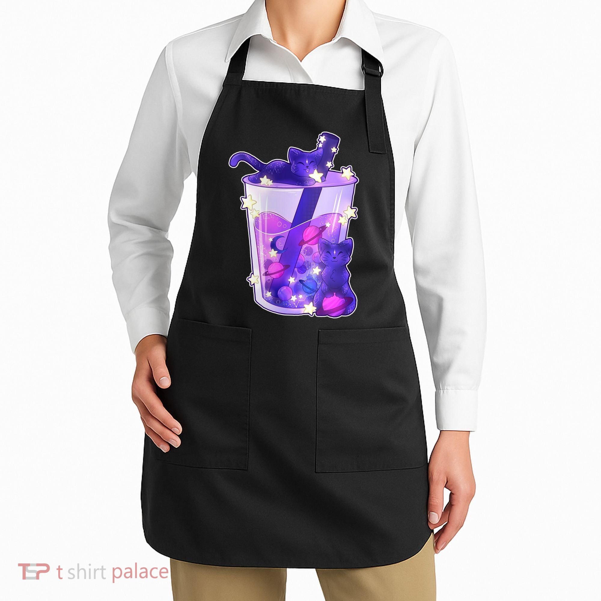 Galaxy Cats Boba Tea Apron