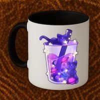 Galaxy Cats Boba Tea Coffee Mug thumb 2