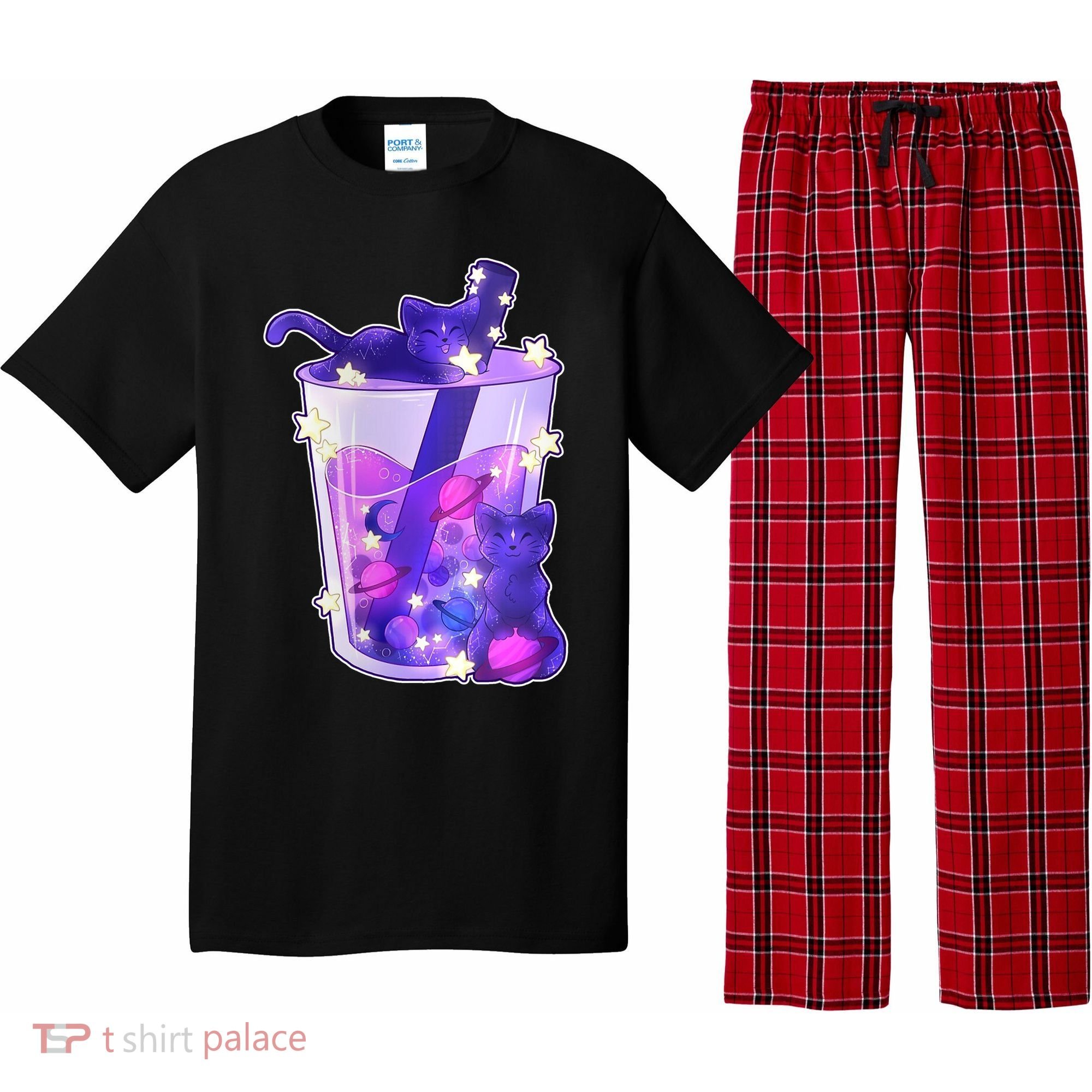 Galaxy Cats Boba Tea Pajama Set