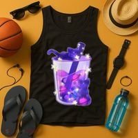 Galaxy Cats Boba Tea Tank Top thumb 4
