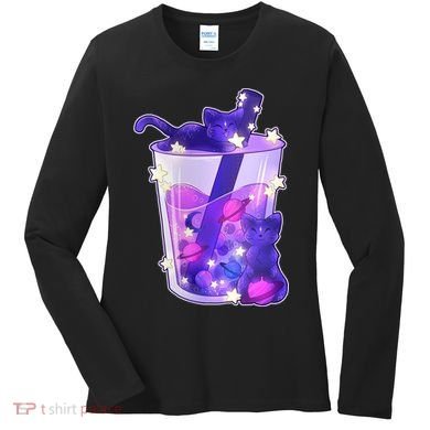Galaxy Cats Boba Tea Women's Long Sleeve Shirt