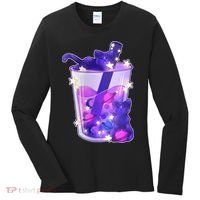 Galaxy Cats Boba Tea Women's Long Sleeve Shirt thumb 0
