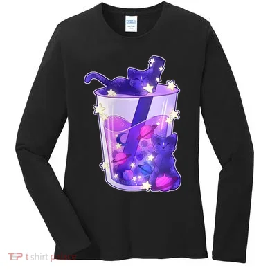 Galaxy Cats Boba Tea Women's Long Sleeve Shirt