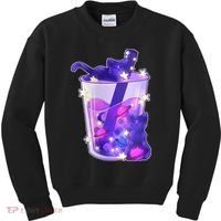 Galaxy Cats Boba Tea Kids Sweatshirt thumb 0