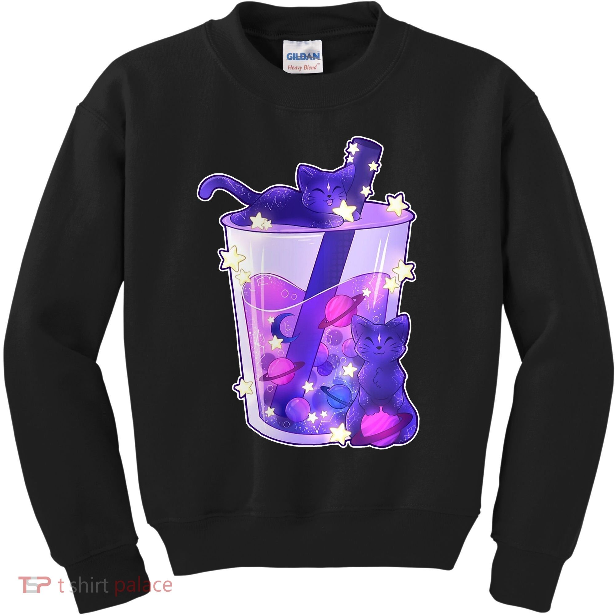 Galaxy Cats Boba Tea Kids Sweatshirt