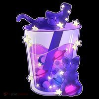 Galaxy Cats Boba Tea Kids Sweatshirt thumb 2