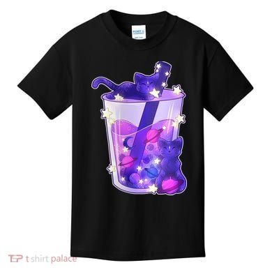 Galaxy Cats Boba Tea Kids T-Shirt