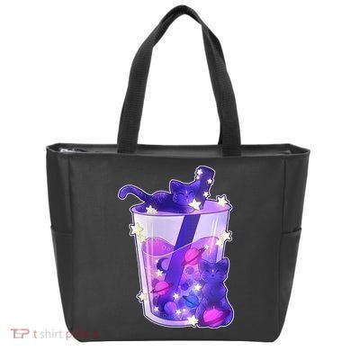 Galaxy Cats Boba Tea Tote Bag