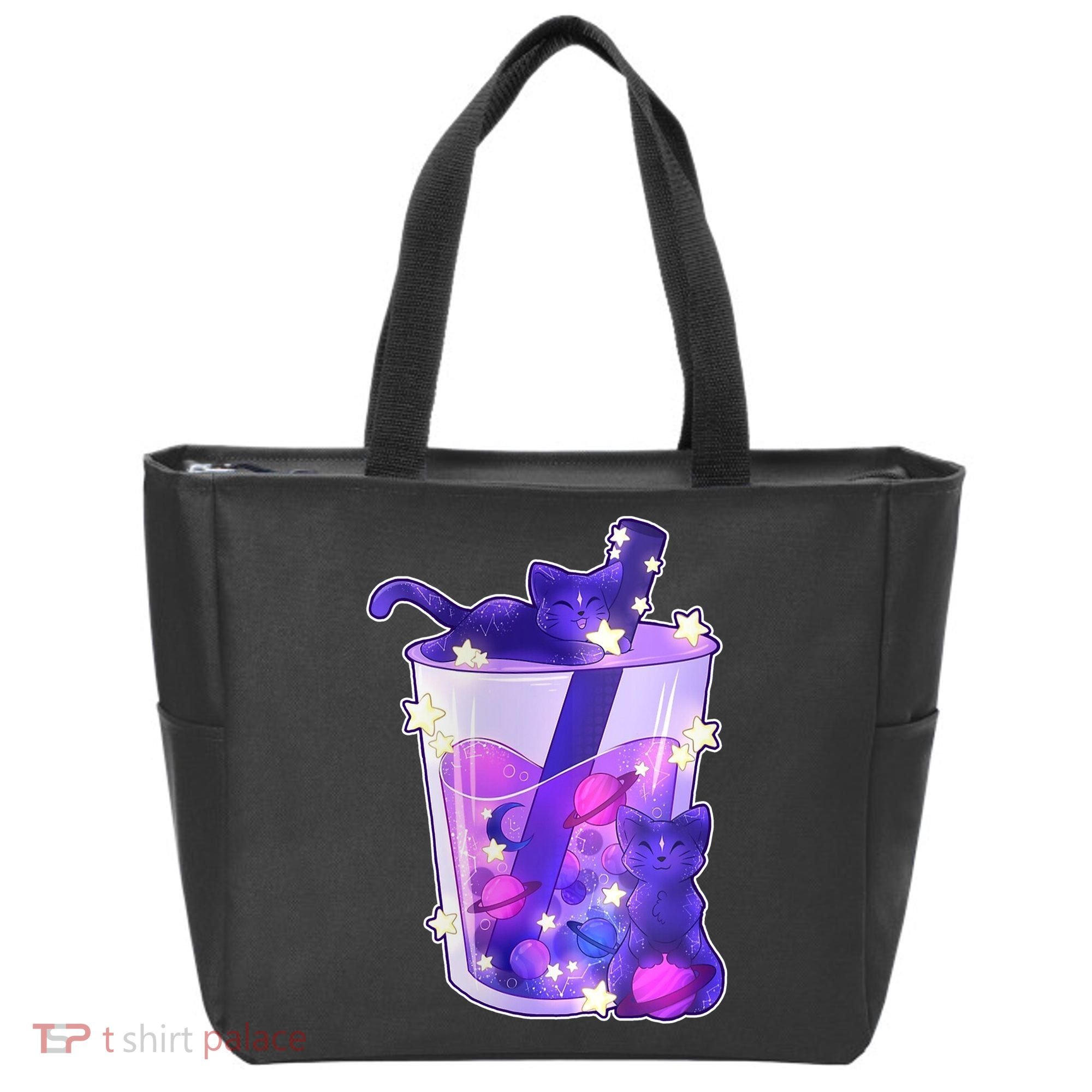 Galaxy Cats Boba Tea Tote Bag