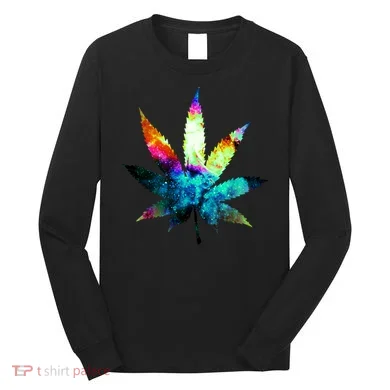 Galaxy Kush In Space Weed Long Sleeve Shirt