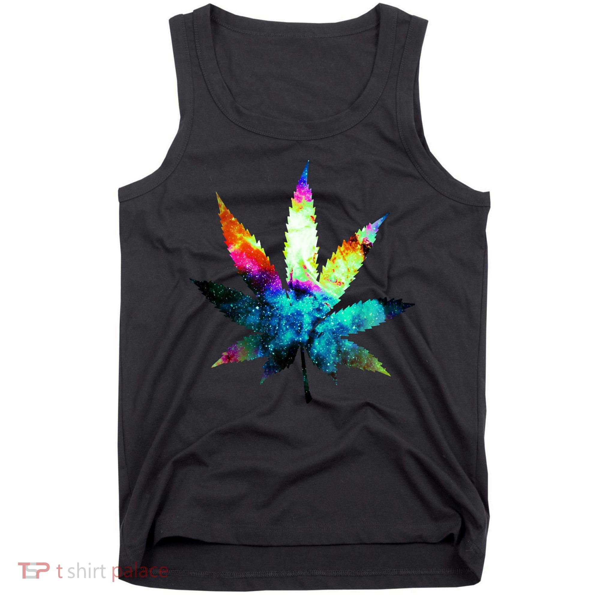 Galaxy Kush In Space Weed Tank Top