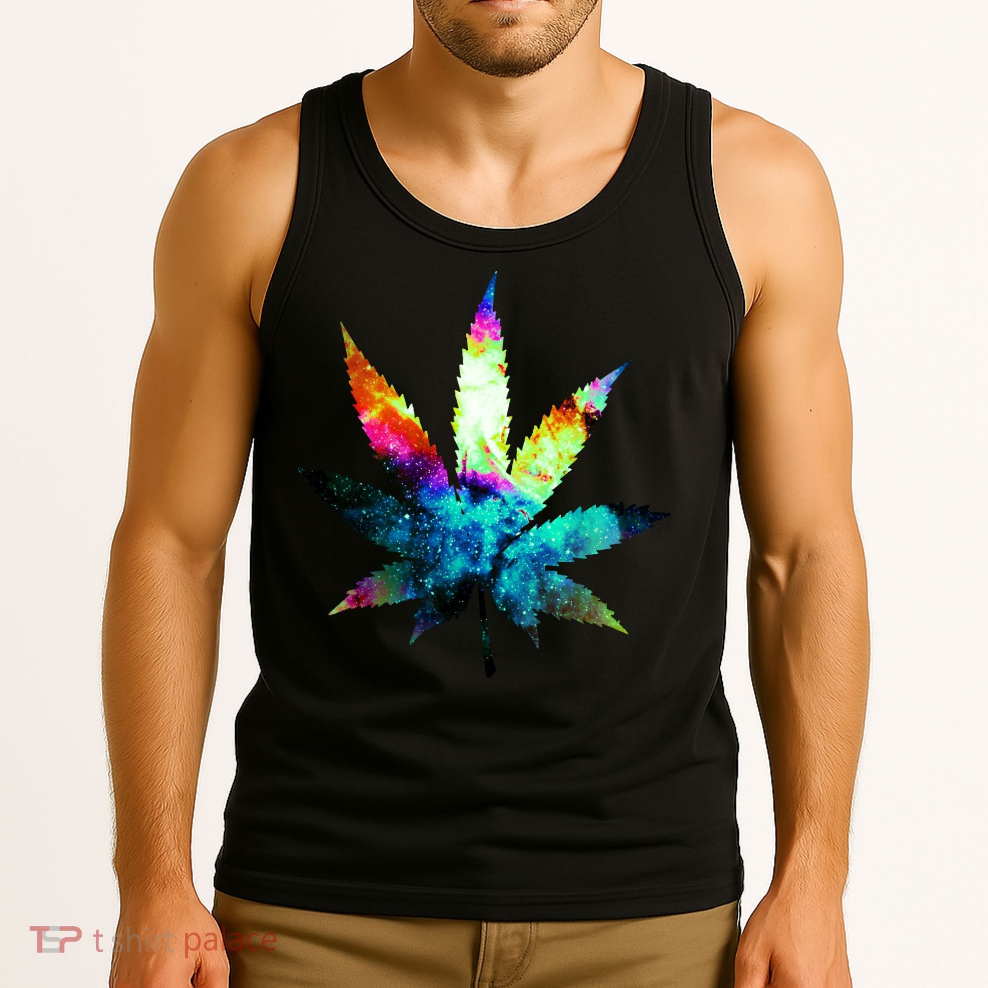 Galaxy Kush In Space Weed Tank Top